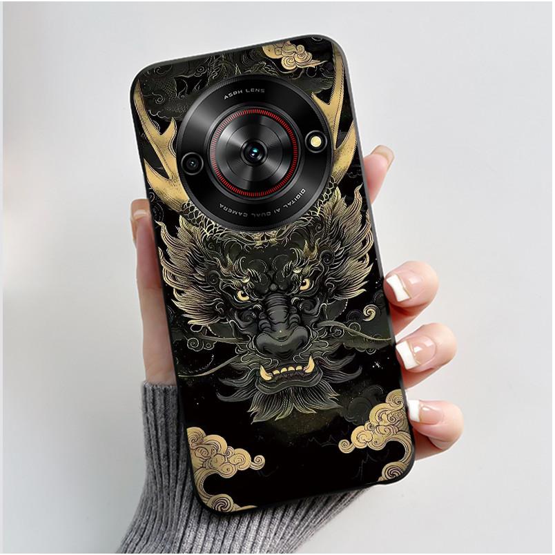 Phone Casing For ZTE Blade A75 5G Z2357N Nubia Focus 5G Case Luxury Dragon Cute Cool Boys Girls Black Soft TPU Back Shell Cover
