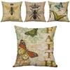 Elegant 18" Butterfly Bees Cotton Linen Pillow Case For Stylish Home Decor