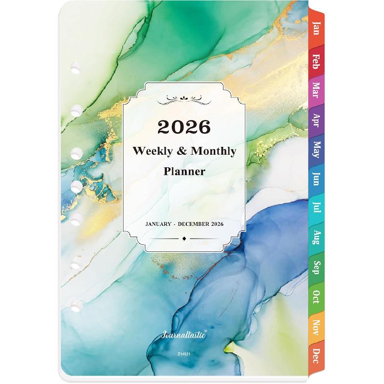 2026 Planner Refills - Planner Refills 2026, JAN 2026 - DEC 2026, A5 Planner erts, 2026 Weekly and Monthly Planner Refill, 5.5 x 8.5 inch, 7 Holes -