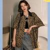 Casual Loose Fit Shirt for Lovers - Short Sleeve Leopard Printed Summer Top