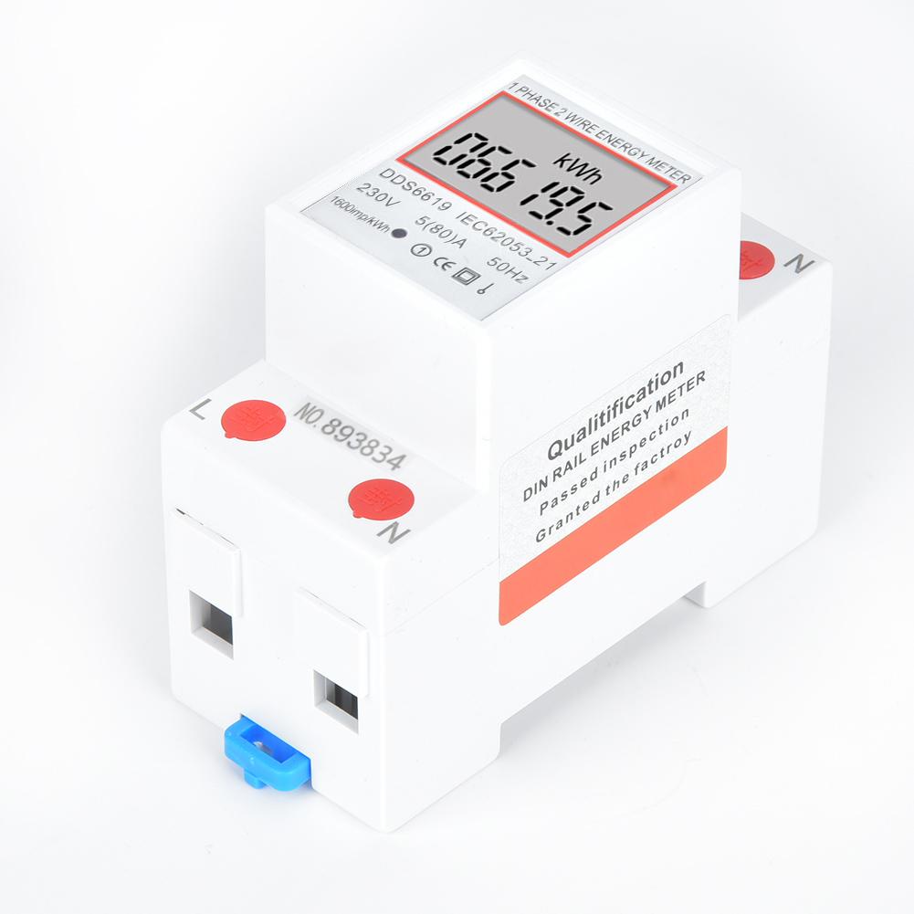 DDS6619-005 Intelligent Single Phase Electric Energy Meter 2p Din Rail Power Meter