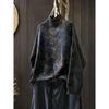 Johnature Niche Print Mock Neck Long Sleeves Vintage Sweater Woman Winter Loose Retro Personality Sweater