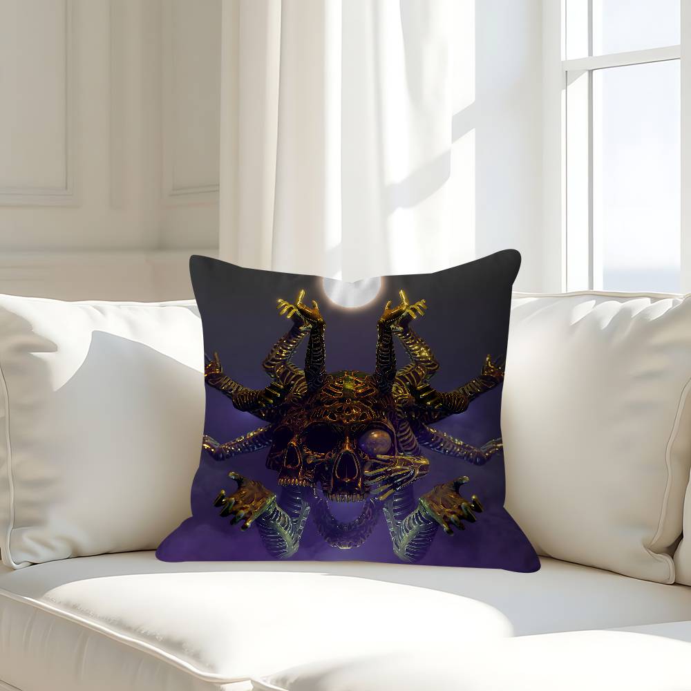 Gott mit uns Schädel 45*45cm Kissenbezug Dekokissenbezug Heimkissenbezug für Couchkissen