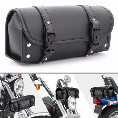 Motorcycle Tool Bag Saddlebags PU Leather Storage Tool Pouch Black