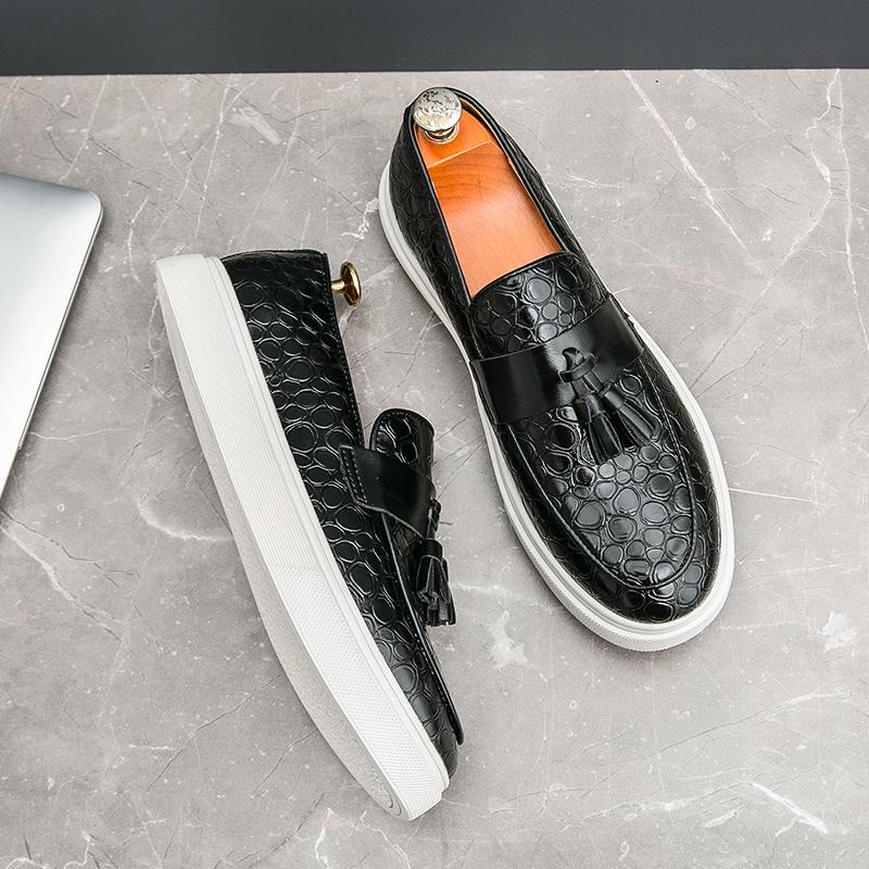 

Fashion Men Business Tassel Shoes Black Brown European Outdoor Travel Fashion Vulcanized Shoes Walking Shoes Size 38-46 Men Shoes 46 чёрный