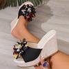 2026 Summer Beach Platform Women Wedge Slippers Appliques Butterfly-knot Female Sandals Clog Shoes Slides Women