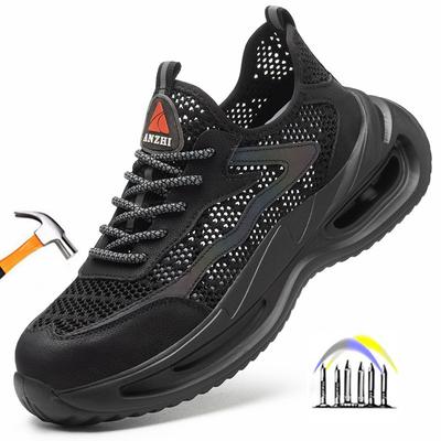 Summer Breathable Work Shoes with Iron Toe Anti Puncture Security Shoes Work Sneakers for Men Anti-slip Lightweight Safety Shoes