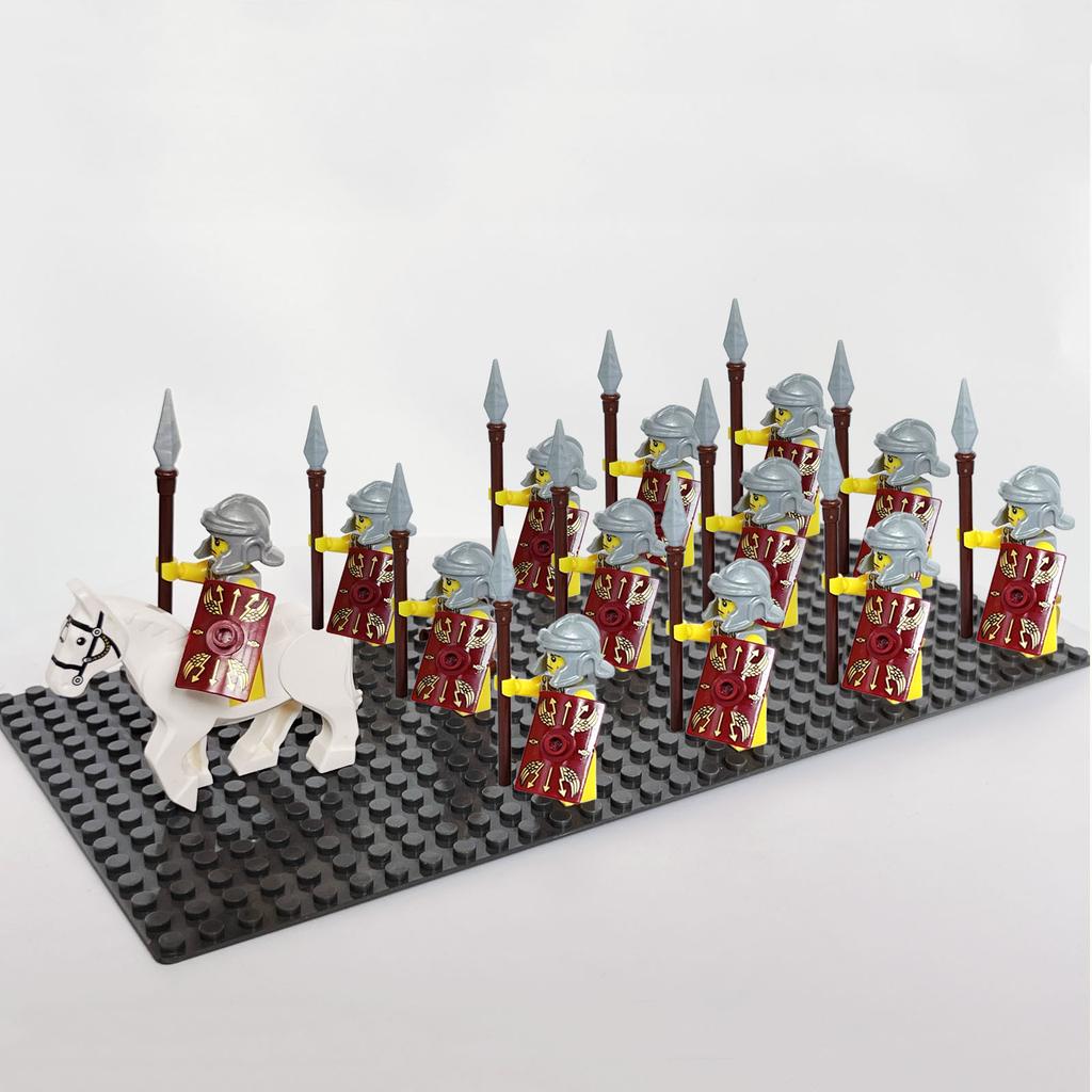13pcs Teutonic Roman Templaer Knights Hospitaller Spartacus Army Solider Minifig Building Block Toys for Kids