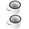 2 Stück Metall Vintage Trinkbecher Büro Klarer Becher Gläser Emaille Becher Großpackung Camping Kaffee Tee