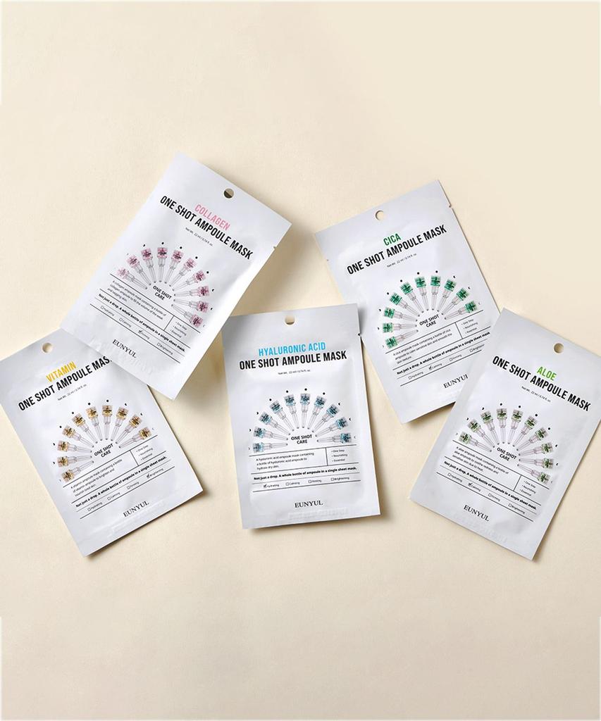 One Shot Ampoule Mask Pack 5 Types x 10 Packs, Total 50 Sheets 1 Set