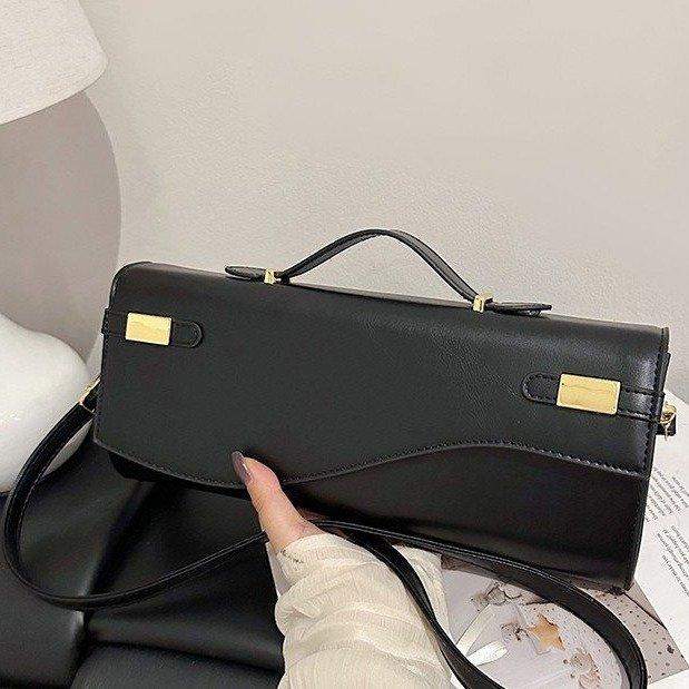 New portable oblique span bag women's high-end fashion retro shoulder bag portable women's baguette bag