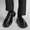 Men Punk Loafer Dress Elevator Shoes Black Brown Leather Shoes Thick Sole Platform Shoes Plus Size