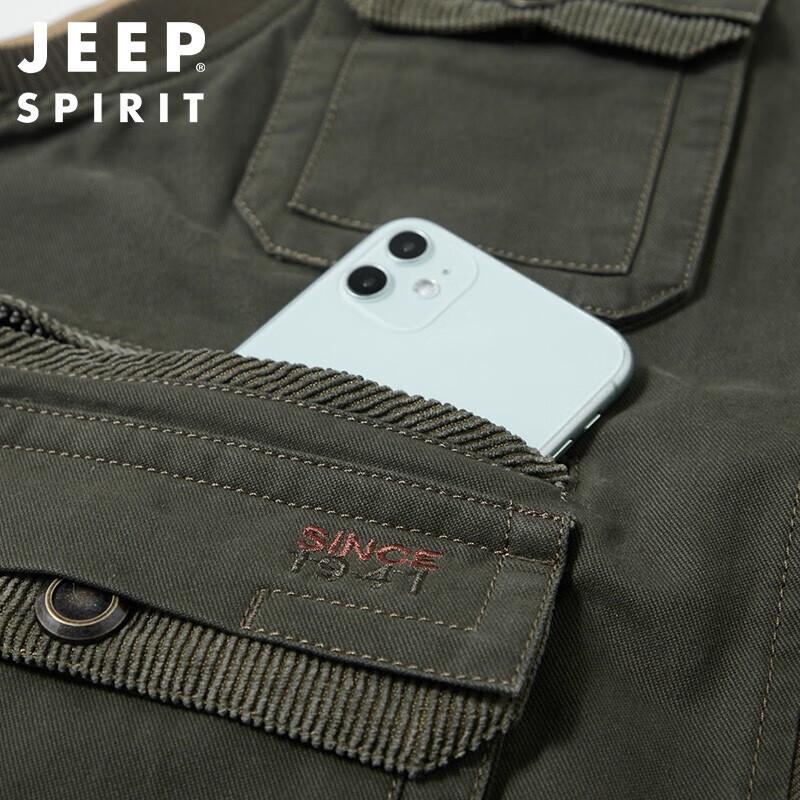 JEEP SPIRIT Men's Reversible Multi-Pocket Outdoor Fishing Vest