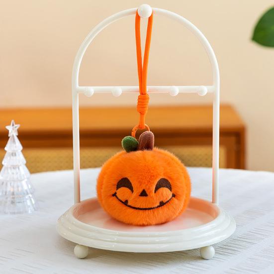 Funny Pumpkin Gifts Halloween Plush Keychain, Cute Spooky Stuffed Toy Pendant for Bag Keychain Keys, Soft Mini Doll Hanging Ornament Festival