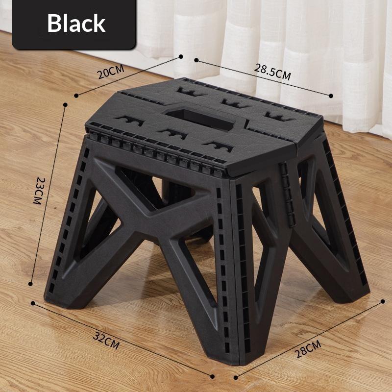 Portable Collapsible Plastic Stool Lightweight Space-Saving Small Chair for Outdoor Camping Fishing Travel Home Use