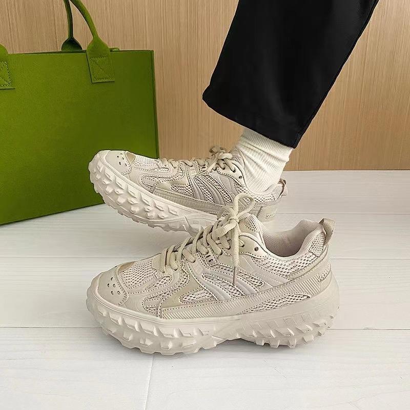 Luxury Brand Designer Dad's Shoes Couple Tire Platform Heightened Tank Shoes Breathable Casual Women's Large Size Sneakers