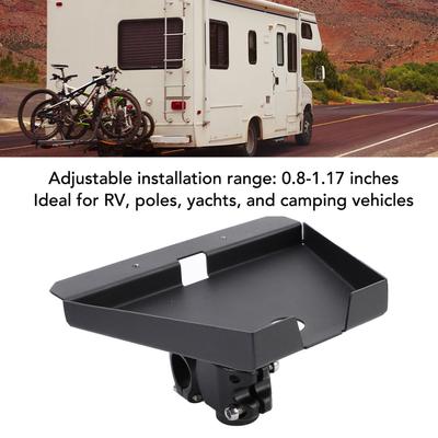 RV Ladder Mount Aluminum Alloy Adjustable Installation Range 0.8-1.17in for Poles RV Yacht Camping Vehicle