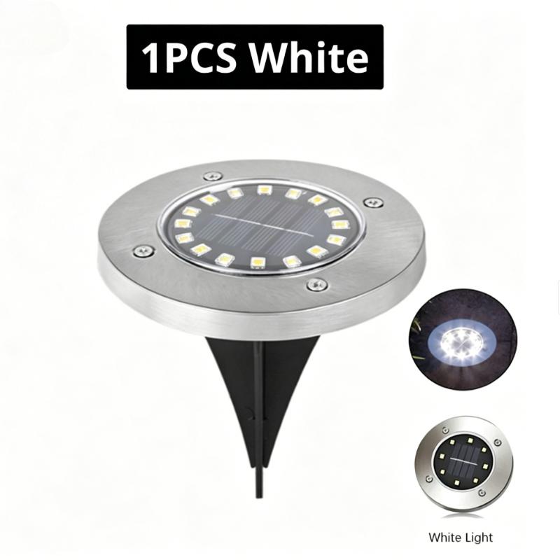 Solar Powered LED Underground Lights Outdoor Waterproof Circular Embedded Garden Lawn Lights Courtyard Lighting Street Lights