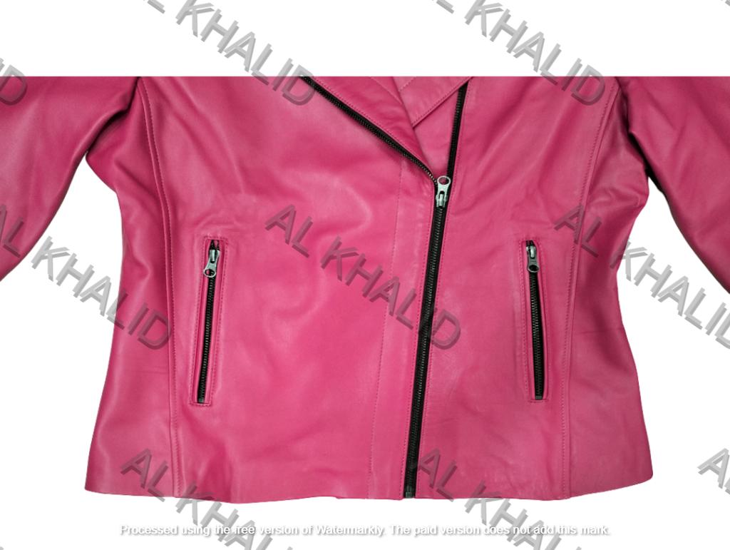 Pravá Měkká Jehněčí Kůže Motorkářský Styl Růžová Dámská Bunda Biker Stylová