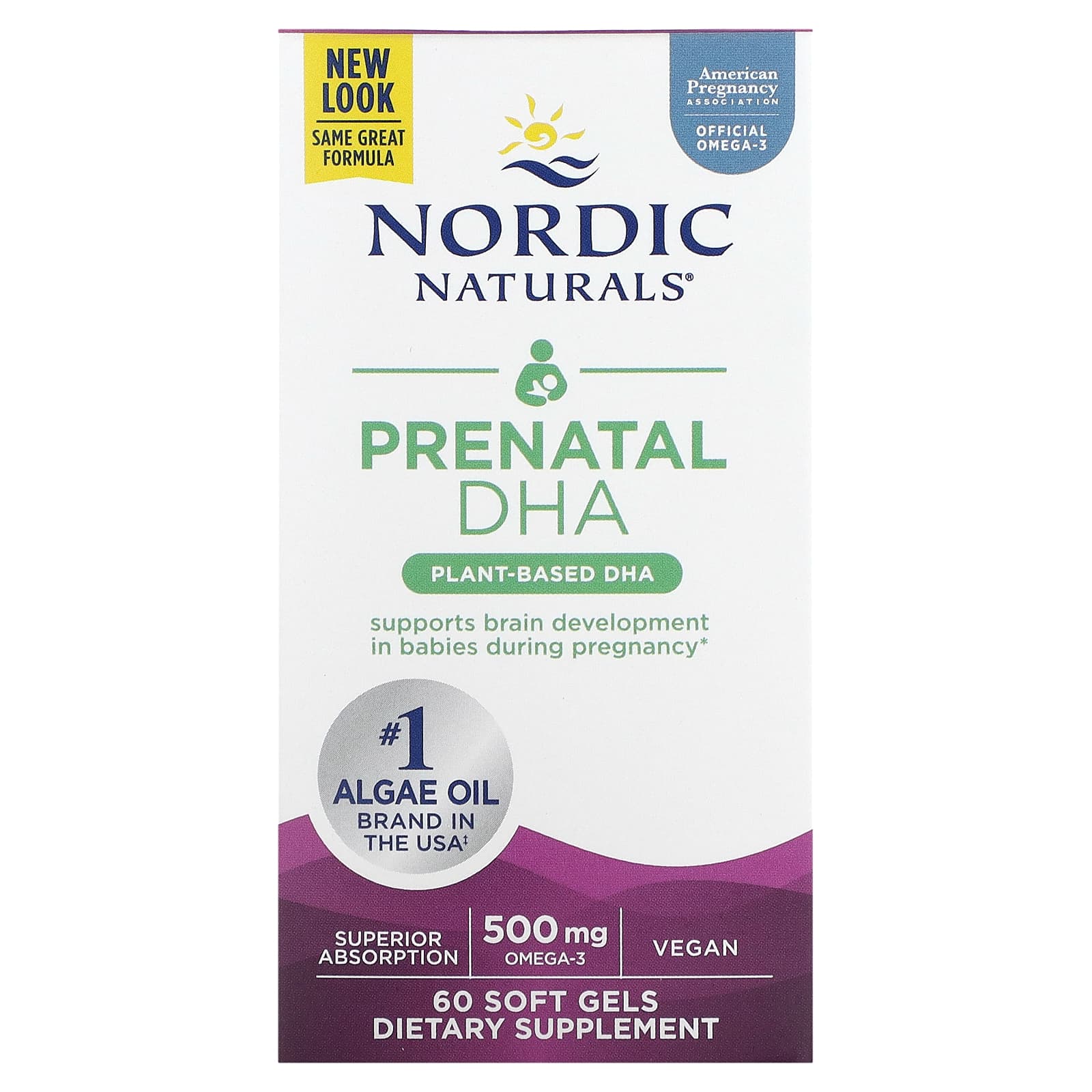 

Nordic Naturals, DHA for Prenatal Use, 500 mg, 60 softgels (250 mg per softgel)
