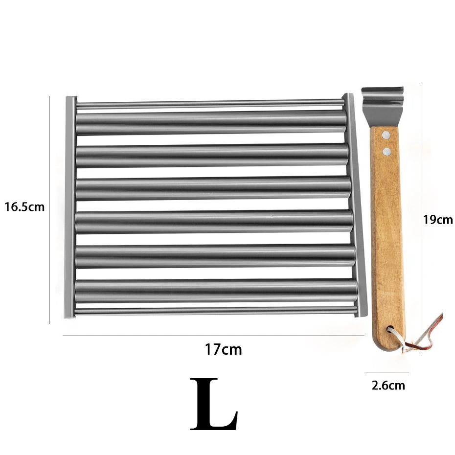 

Роликовый гриль для хот-догов с деревянной ручкой, вместимость 5 хот-догов, многофункциональный гриль из нержавеющей стали, аксессуары для барбекю, вечеринки, инструменты