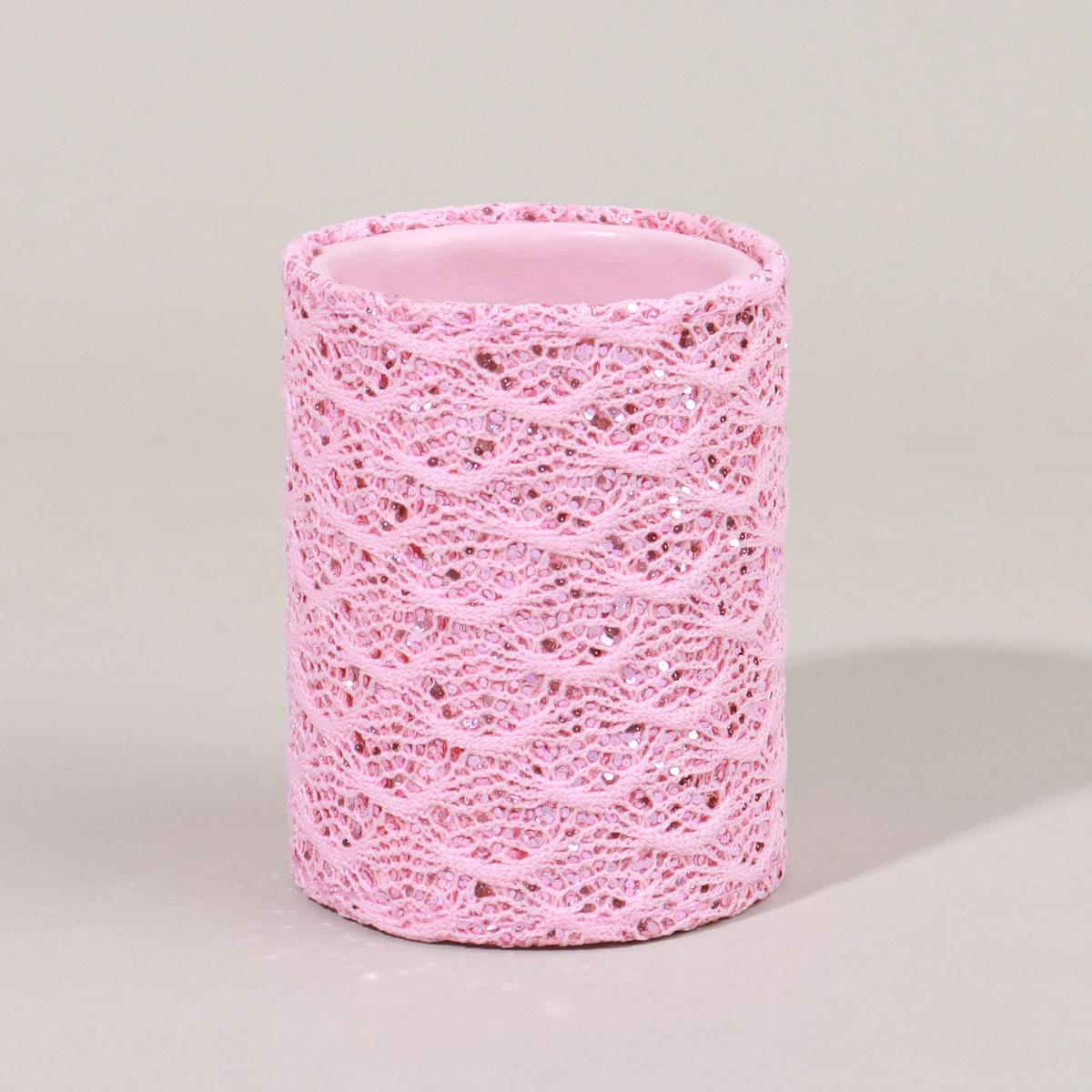 

Makeup Brush Storage Bucket Beauty Tool Pu Sequin Bucket Nail Art Pen Holder Dresser Brush Bucket розовый