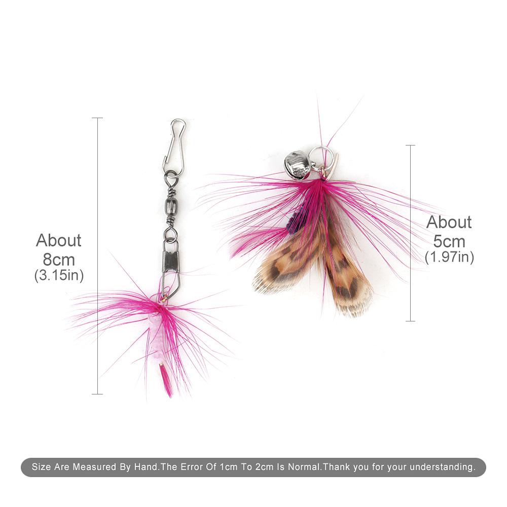 10pcs Small Feather Cat Toy DIY Replace Cat Teaser Stick Replacement Pet Toy Accessories