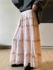 Textured Pink A-Line Cake Skirt: Women's High-Waist, Versatile Drape with Large Hem for Autumn/Winter