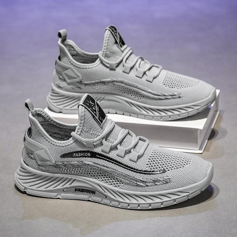 2024 Summer New Flying Woven Men's Shoes Coconut Sports Shoes Non-slip Soft Sole Lightweight Versatile Mesh Thin Casual Shoes