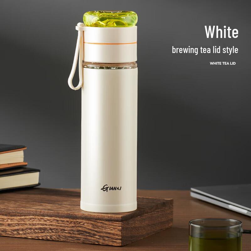 Tianxi Glass Lined Tea Infuser Thermos Bottle, 400ml