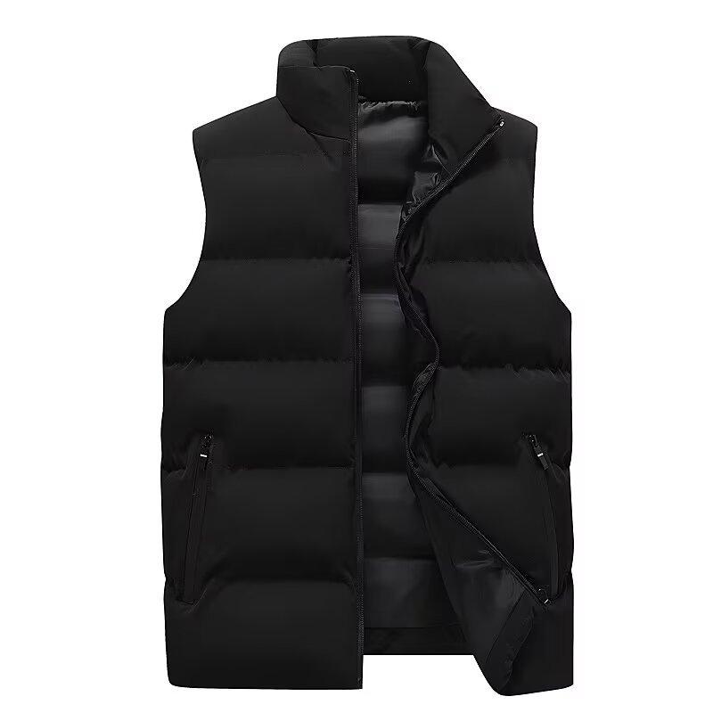 Autumn and winter warm men's vest casual loose thickened coat men's solid color simple men's vest