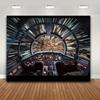 A 2D Flat Piece of Interstellar Spaceship Cockpit Design Polyester Tapestry, Suitable for the Living roomDJH