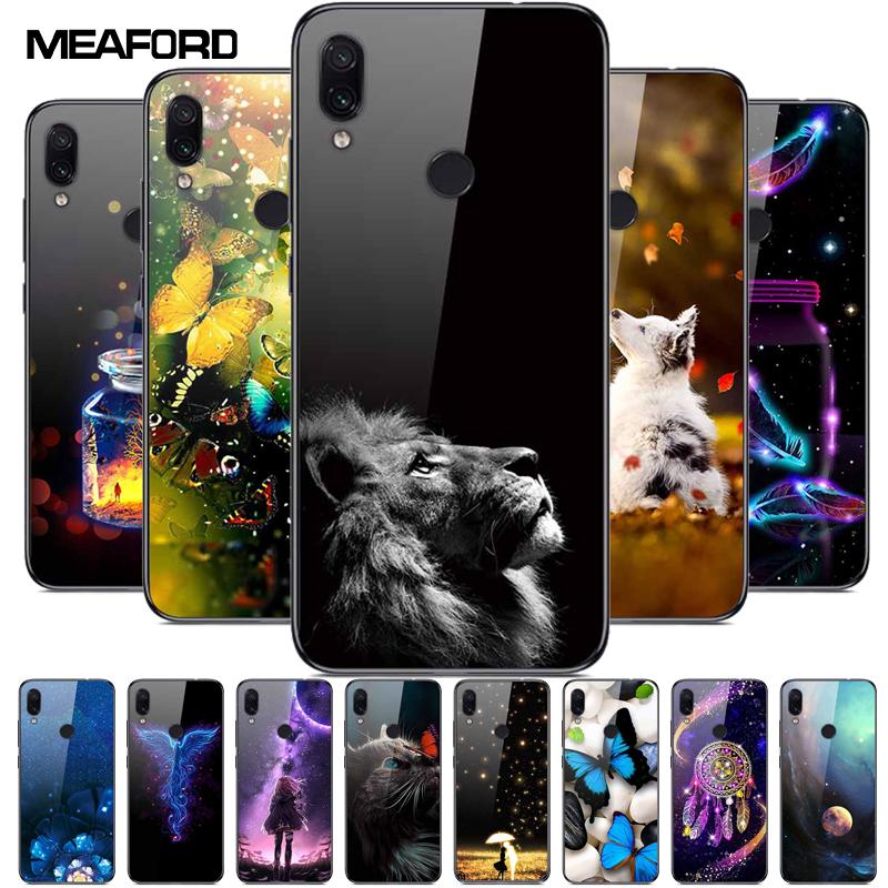 For Redmi Note 7 Cases Note7 Pro Tempered Glass Hard Back Cover For Xiaomi Redmi 7 Pro Phone Case Protective Funda Bumper Note 7