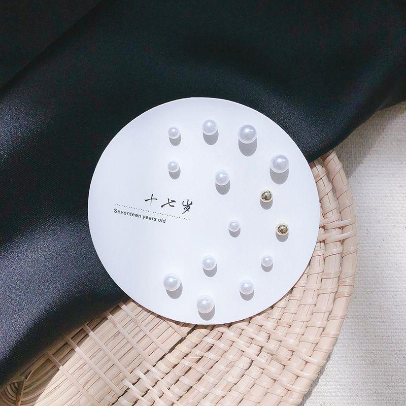 

Ins Small Exquisite Women s Sterling Silver One-Week Combination Earrings Suit 16