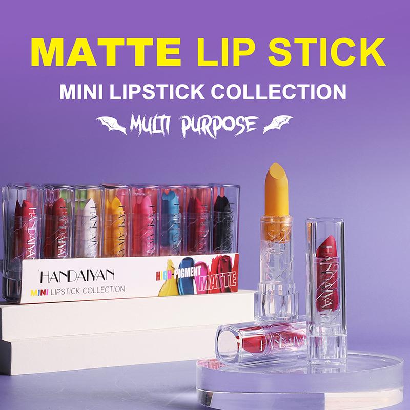 8 Pieces Halloween Series Lipstick DIY Makeup Matte Lasting Sexy Candy Color Waterproof Not Easy To Stick Cup Color Horror Makeup