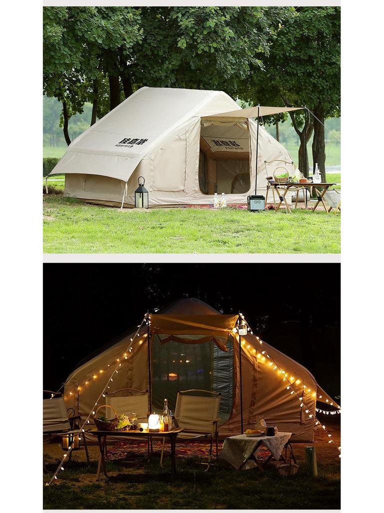 Inflatable Rainproof Camping Tent - Thickened Oxford Cabin with Portable Folding Design