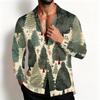 Men's Casual Christmas Shirt Jacket with Turn-Down Collar, Loose Fit, Breathable for Spring and Fall