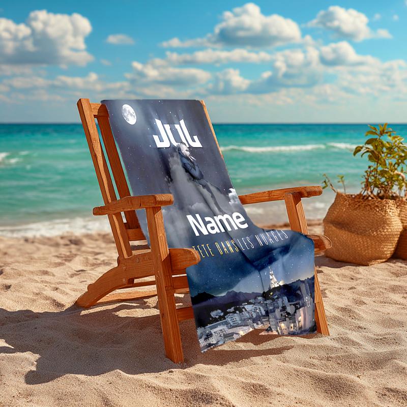Personalized customized proof beach towel with Jul rapper pattern - soft, absorbent,quick-drying,perfect swimming,camping&bathing