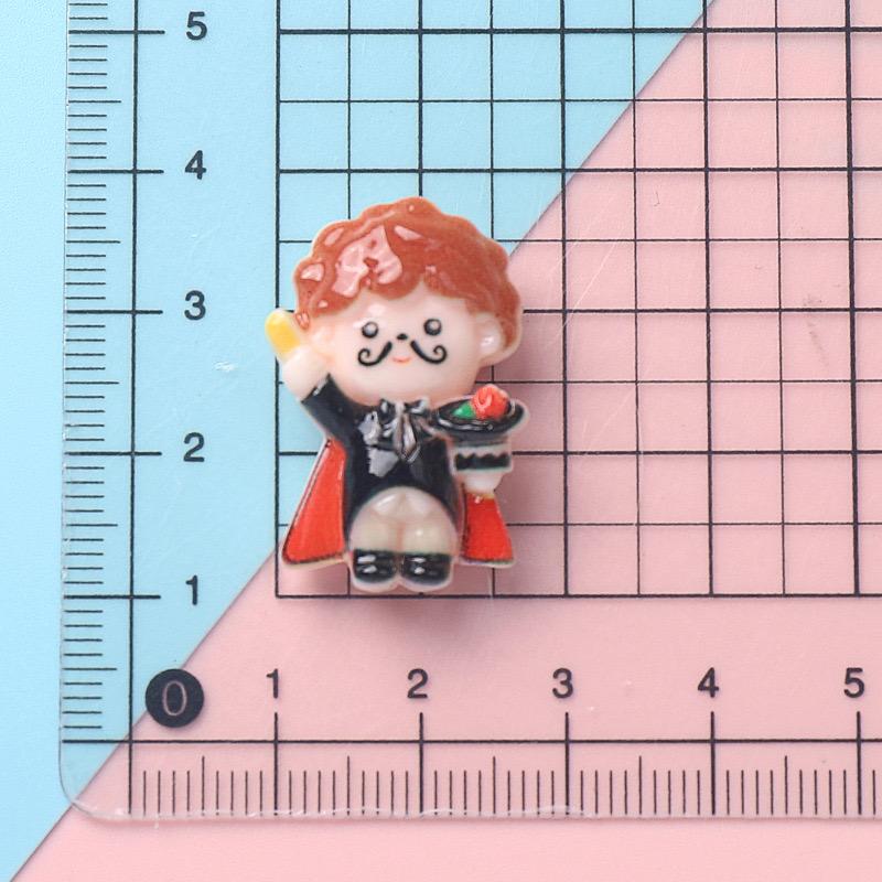 10Pcs New Cute Cartoon Circus Magician, Sea Lion, Clown Series Flat Back Ornament Jewelry Bows Accessories