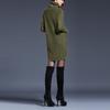 Women's Fashion Autumn/winter Solid Color High Collar Long Sleeve Wrap Hip Sweater Dress
