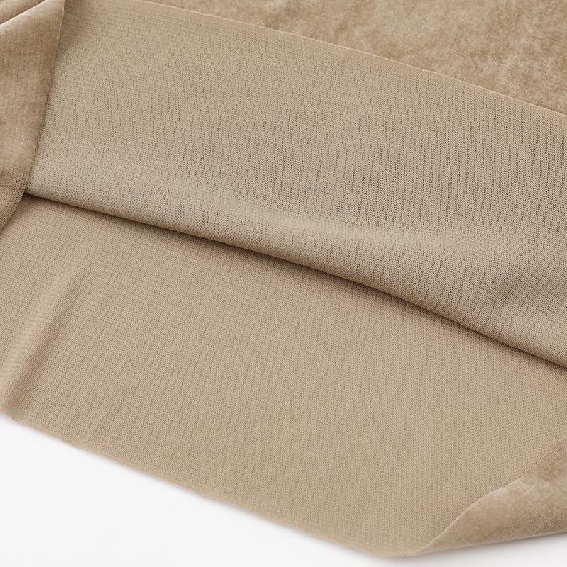 Autumn 2025 Velvet Slim-fit High-neck Long-sleeve Women's Top