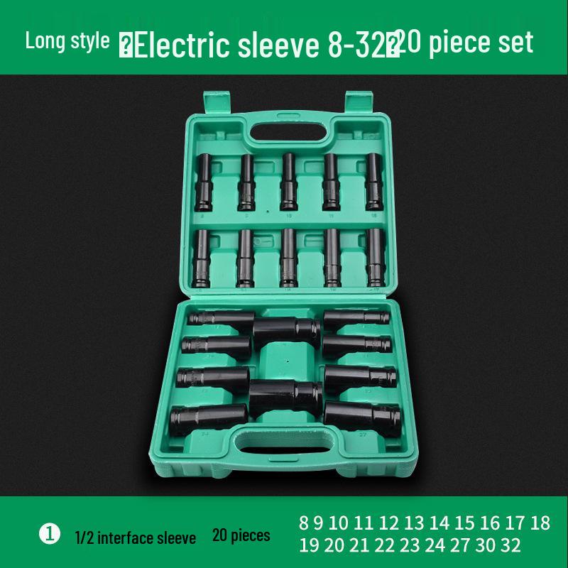 Comprehensive Electric Wrench Kit: Large, Medium, Small Socket Set with Air and Electric Wrench Tool Attachments