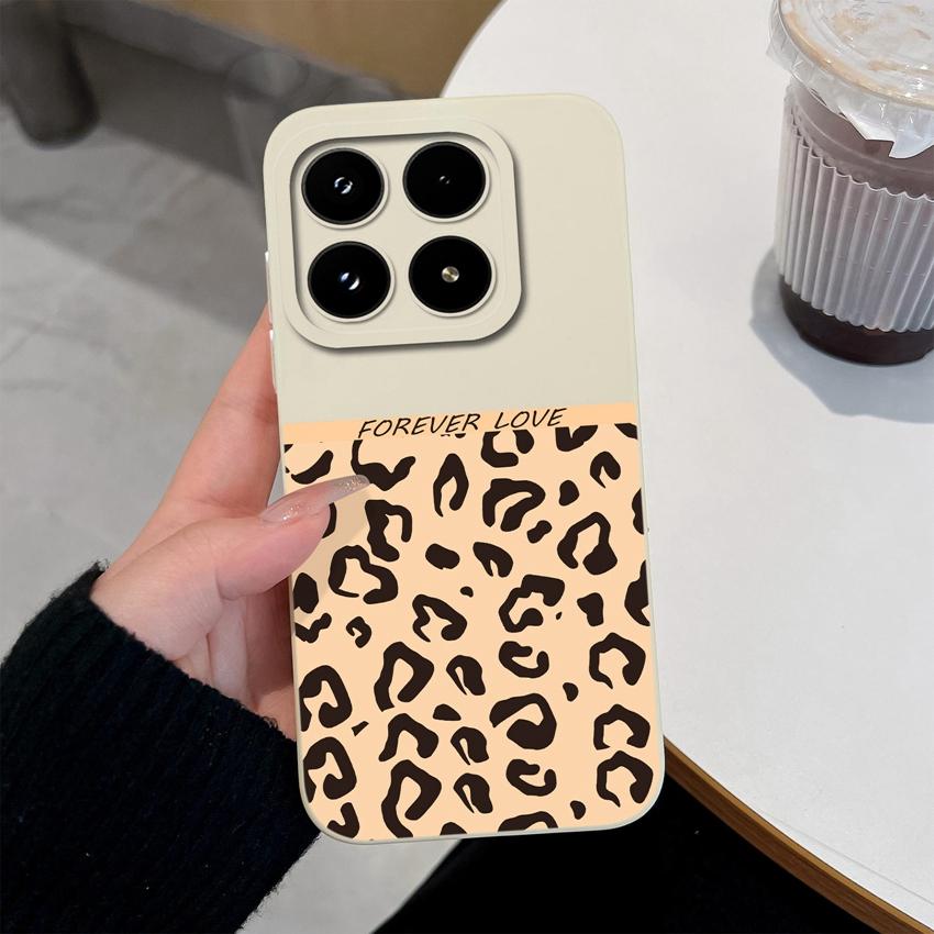 Do Xiaomi 17 Pro Max Poco C71 C75 M7 M8 F7 F8 14 14T 15 15T Etui Retro Wzór Panterki Premium Płynny Silikon Odporne na Upadek Etui Do Xiaomi Pokrowiec