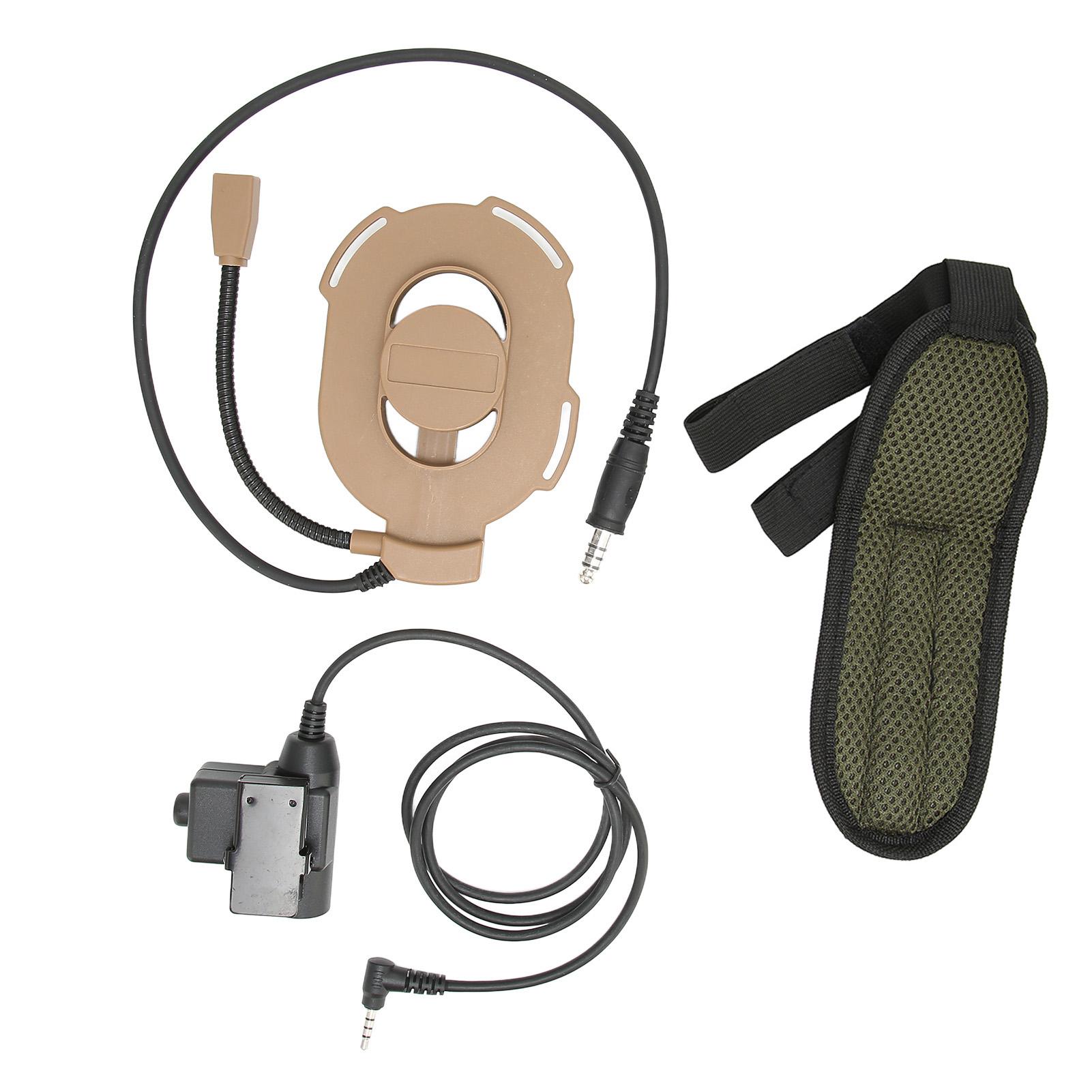 

HD01 Военная гарнитура 2-сторонняя радионаушники с U94 PTT совместимые с Yaese VX‑3RКоричневый коричневый