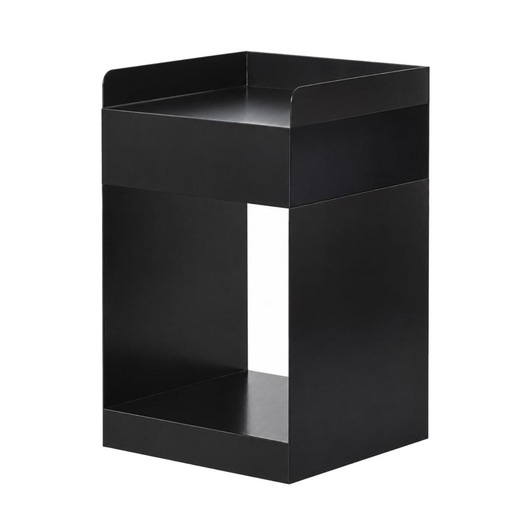 Three-Tier Rolling Side Table Portable Metal with Casters