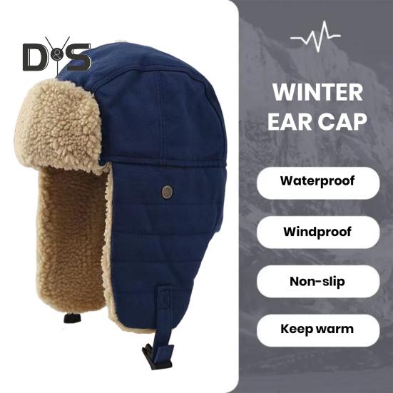 Unisex Winter Hat Thickened Fleece Lined Ear Protection Windoroof Buckle Fasten Heat Retention Outdoor Skiing Skating Snowboarding Lei Feng Hat