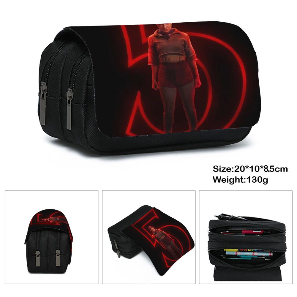 Stranger Things 5 Pencil Case, Large Capacity Multi-Layer Storage, Wear-Resistant Oxford Cloth Student Stationery Bag