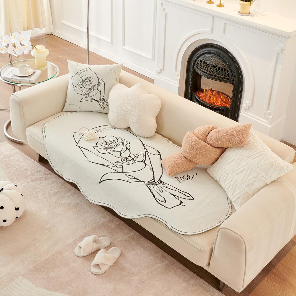 

Подушка для дивана из синели специальной формы Four Seasons, универсальные кожаные подушки для сиденья дивана, пылезащитный, нескользящий чехол на спинку, полотенце 70X70