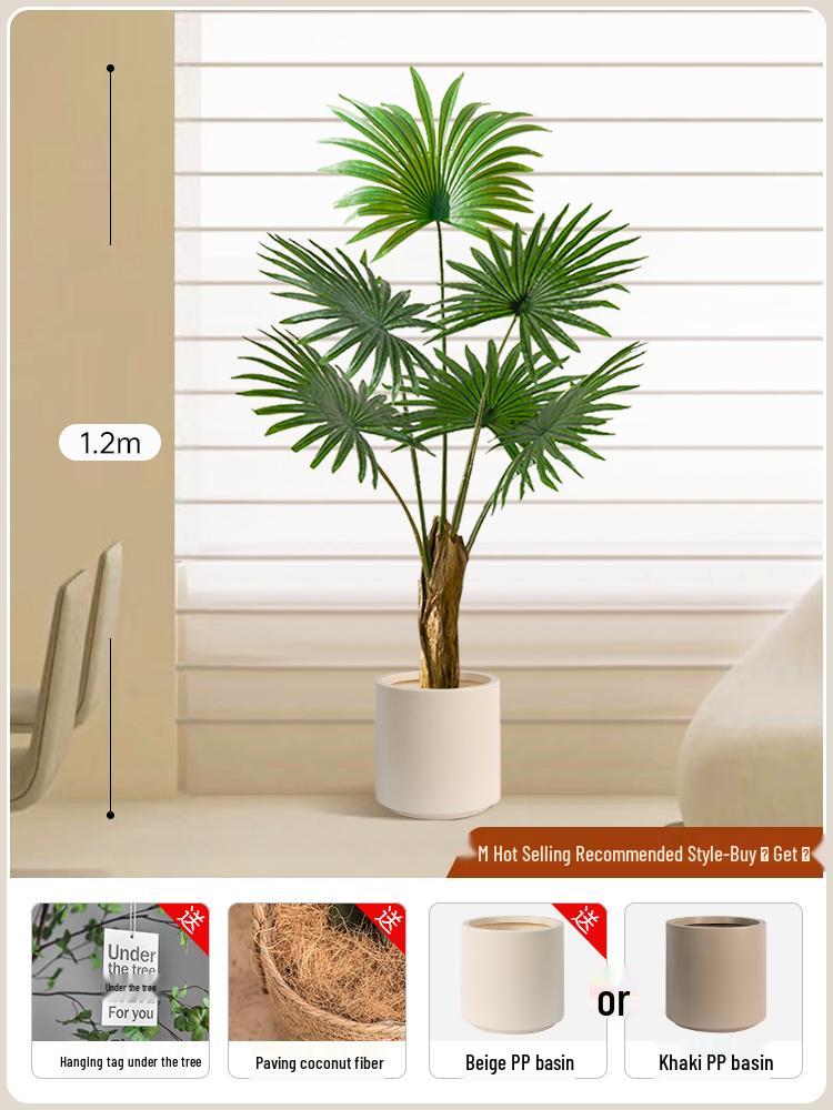 Large Luxury Faux Livistona Flower: Indoor Green Plant Floor Decoration