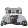 Three-Piece Bed Set, New Black Myth Wukong 3D Quilt Cover
